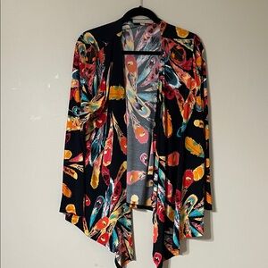 Colorful Feather Print Women's Top